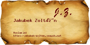 Jakubek Zoltán névjegykártya