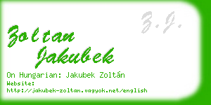 zoltan jakubek business card