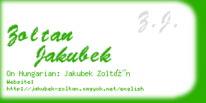 zoltan jakubek business card